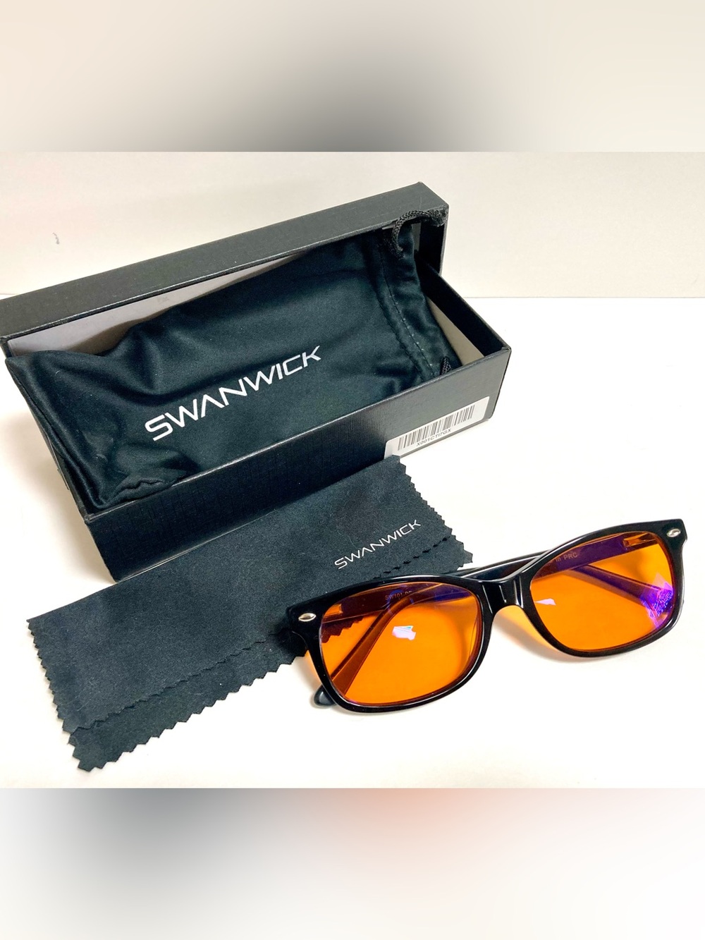 Swanwick SWANNIES Blue Light Blocking Glasses Black SW101-BR 53-17-140 +Box Orig